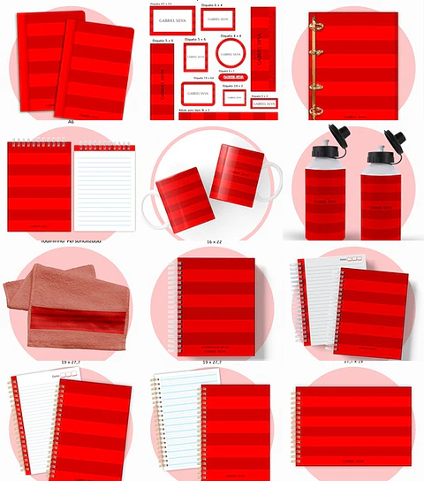 Arquivo Escolar Vermelho Neutro 2026