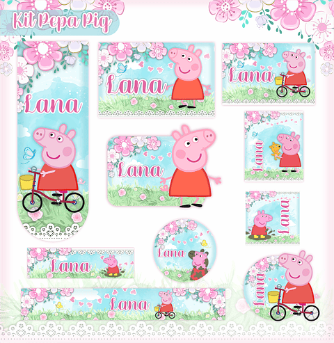 Arquivo Etiqueta Escolar Peppa Pig