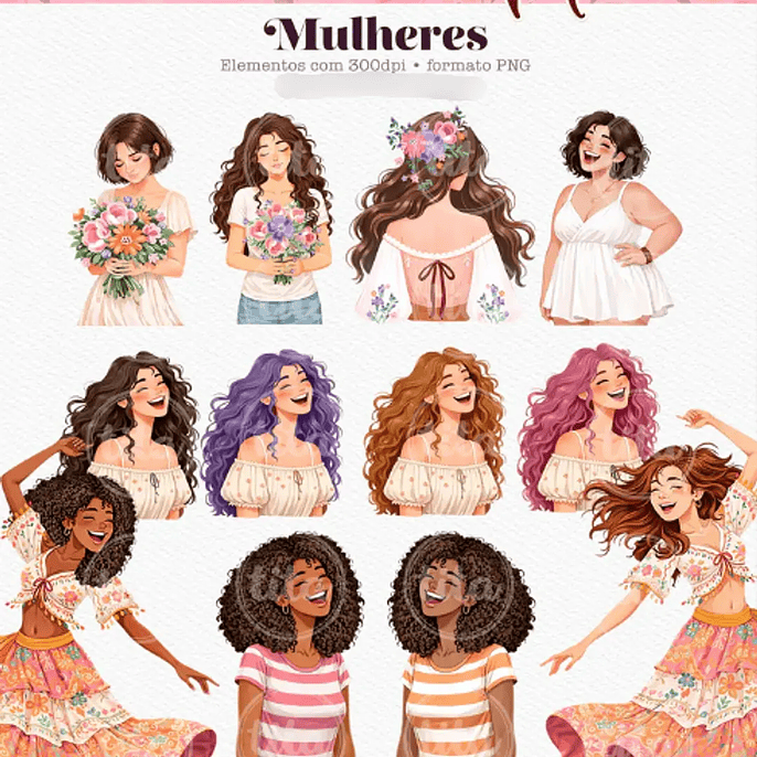 Arquivo Dia da Mulher Flor de Maria - Combo Ilustrações 7