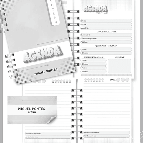 Arquivo Agenda Escolar Neutro Cinza 1