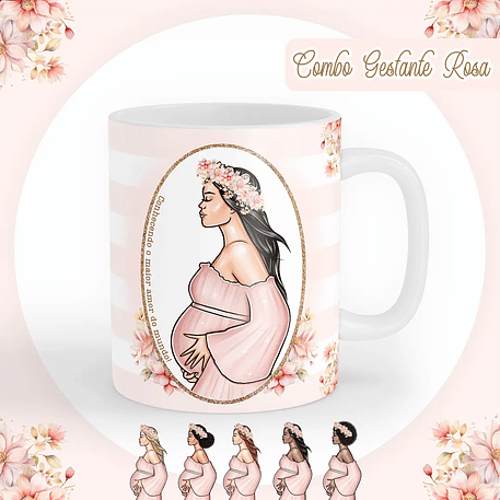 Arquivo Encadernação Combo Gestante Rosa - Pamella 5