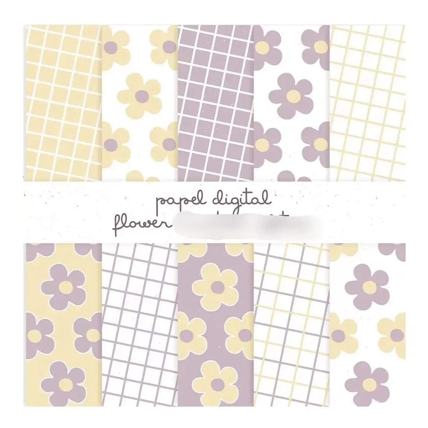 Kit Digital Papéis Lilás e Amarelo - Criativa Afetiva 1