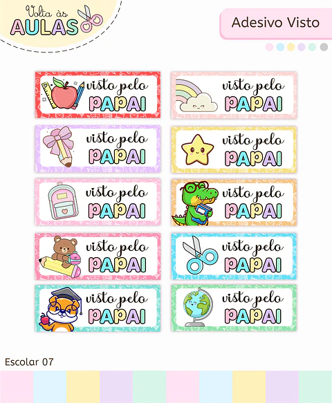 Arquivo Volta ás Aulas Adesivo Visto