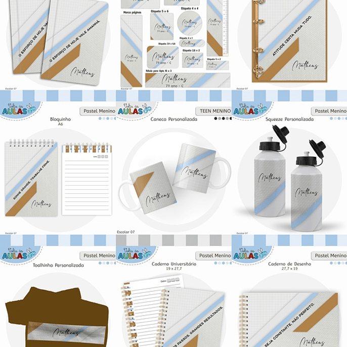 Arquivo Escolar Pastel Masculino 1