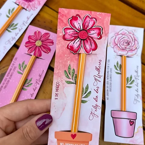Arquivo Dia da Mulher Card Lápis Flor