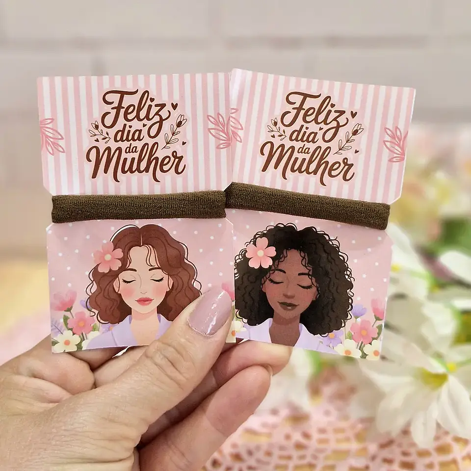 Arquivo Dia da Mulher Card Elástico para Cabelo 1