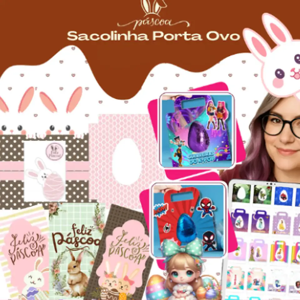 Arquivo Páscoa Sacolinha Porta Ovo Vários Tamanhos 1