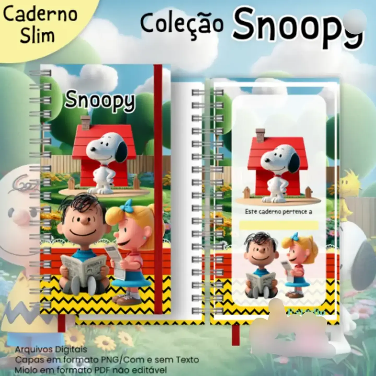 Arquivo Caderno Slim Coleção Snoopy 1