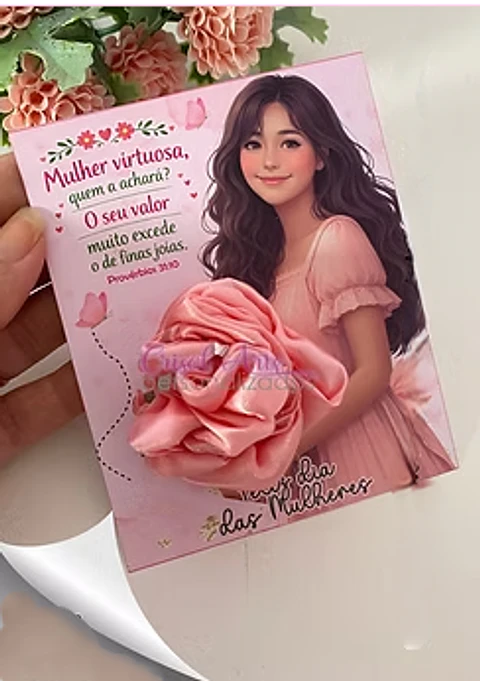 Arquivo Dia da Mulher Card Touca de Cetim