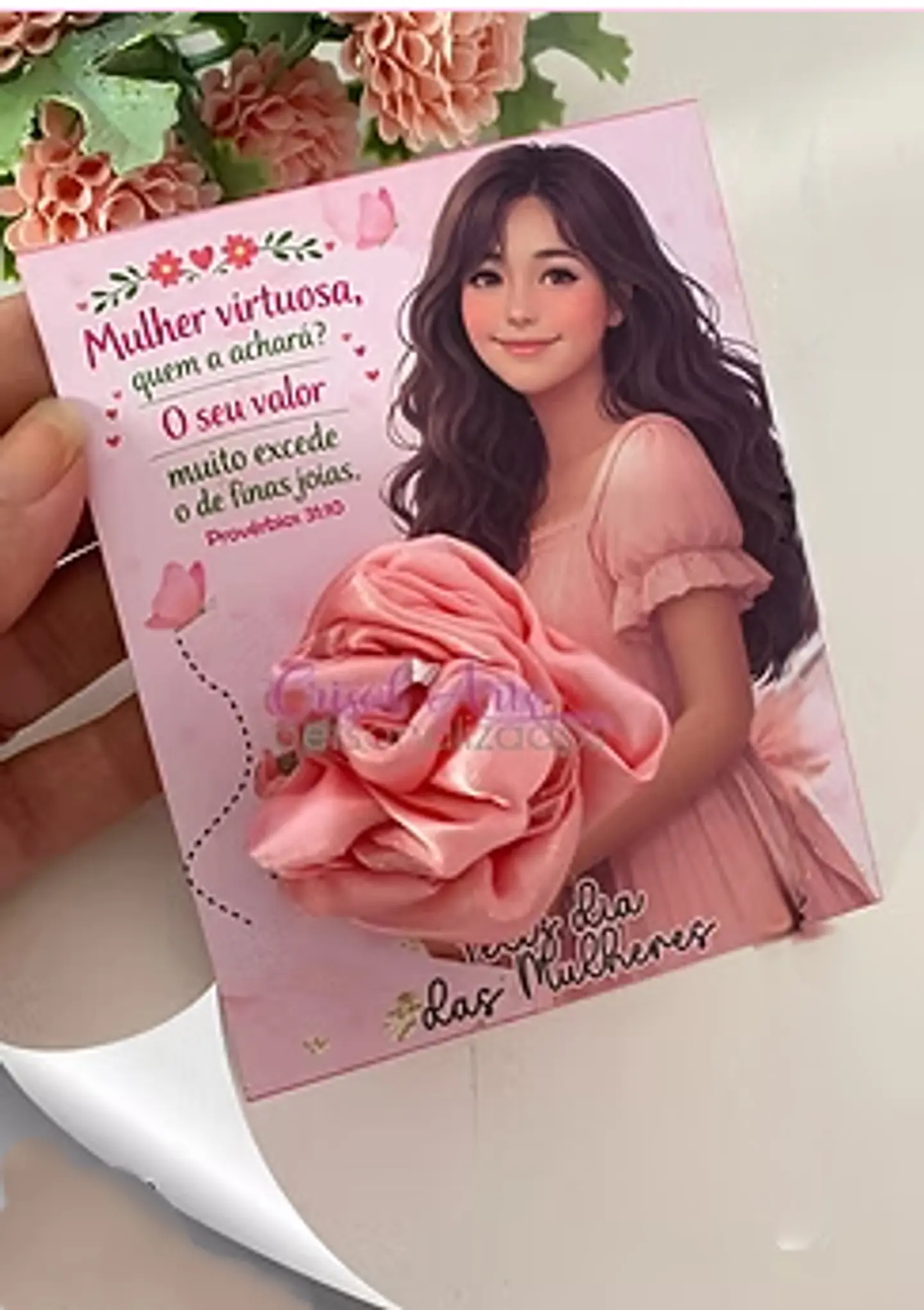 Arquivo Dia da Mulher Card Touca de Cetim 1