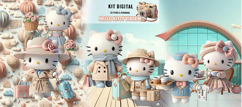 Kit Digital Hello Kitty Viagem