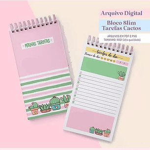 Arquivo Bloco Slim Tarefas Cactos