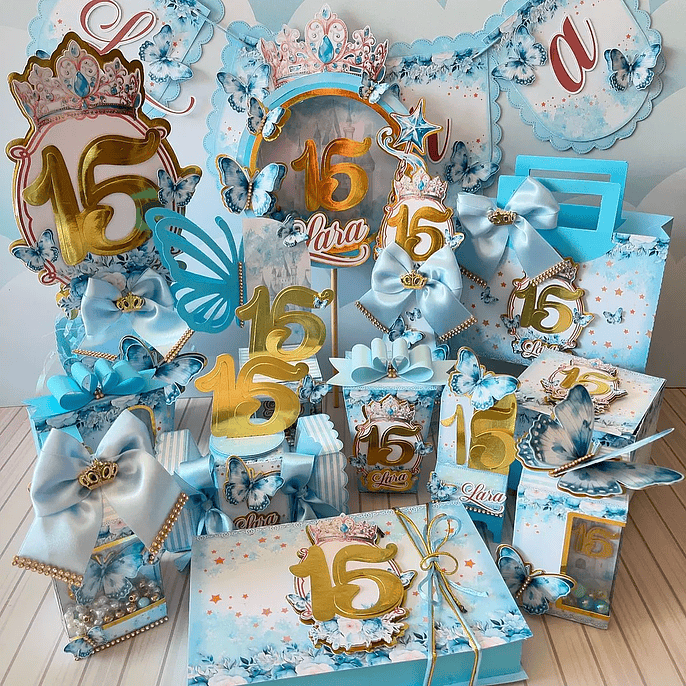 Arquivo de Corte 15 anos Azul - Lina 1