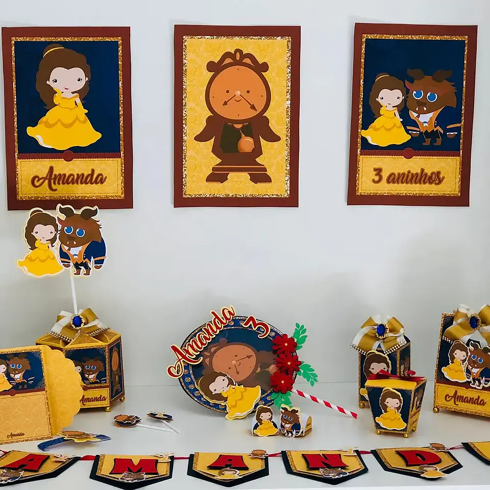 Arquivo de Corte A Bela e a Fera  - FESTAS PRONTAS 1