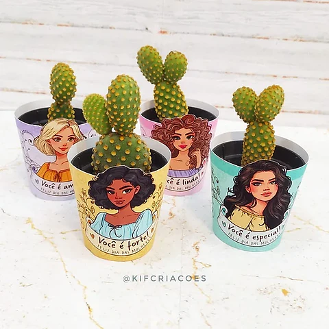 Arquivo dia da Mulher Rotulo Para Cactos