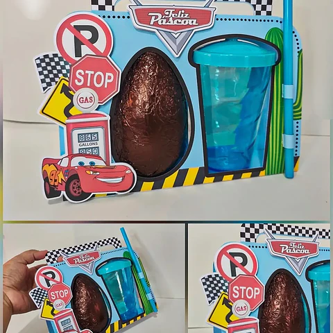 Arquivo Páscoa Caixa Ovo + Copo Twister Carros