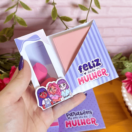 Arquivo Dia da Mulher Card Caixinha Batom - Esponjinha 1