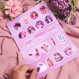 Arquivo Cartela de Adesivos Dia da Mulher - Amarantto