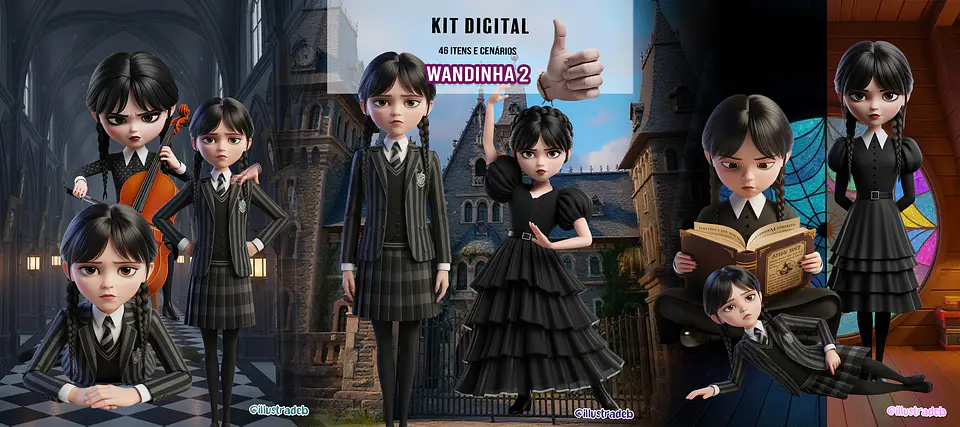 Kit Digital Wandinha 1