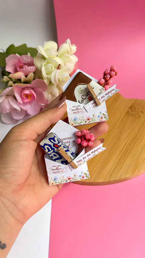 Arquivo Dia da Mulher Card Bis Caixinha Envelope