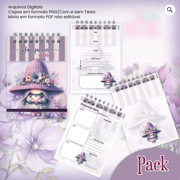 Arquivo Pack Gnomo Jardim Roxo 2026 2