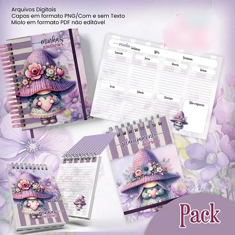 Arquivo Pack Gnomo Jardim Roxo 2026