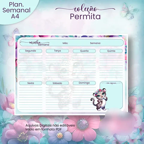 Arquivo Planejamento Semanal A4 Coleção Permita