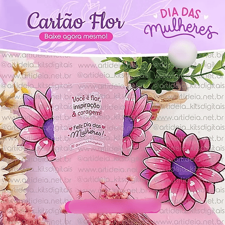 Arquivo Dia da Mulher Cartão Flor 1