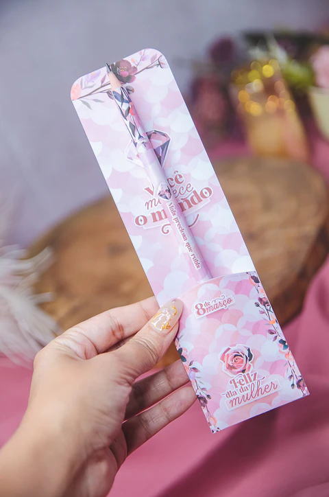 Arquivo dia da Mulher Porta Lápis e Caneta