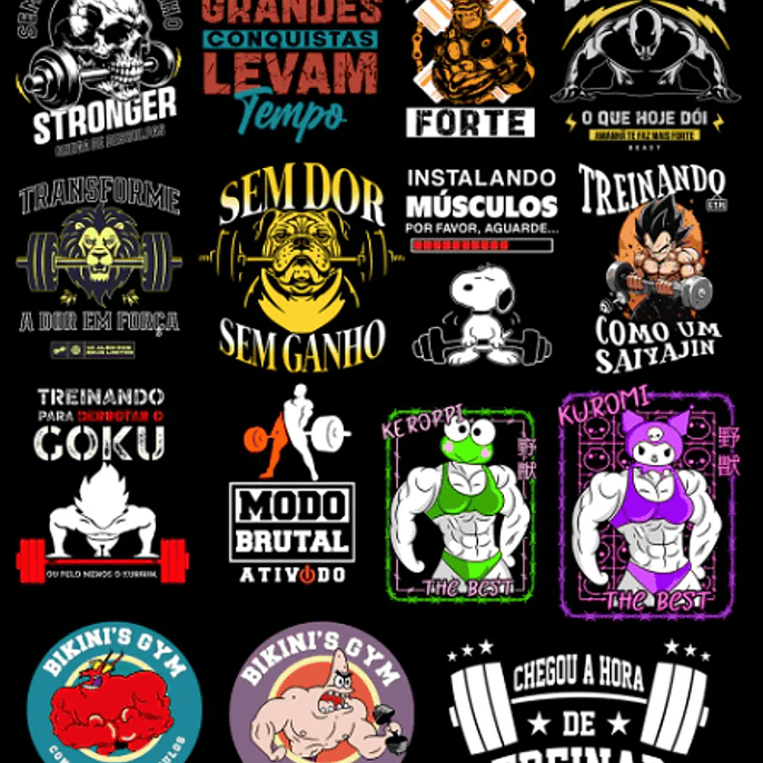 Arquivo Pack Estampas Academia 2