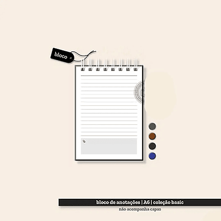 Arquivo Coleção Basic Bloco de Anotações A6 1