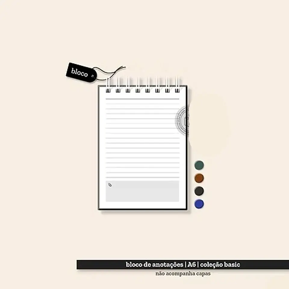 Arquivo Coleção Basic Bloco de Anotações A6 1