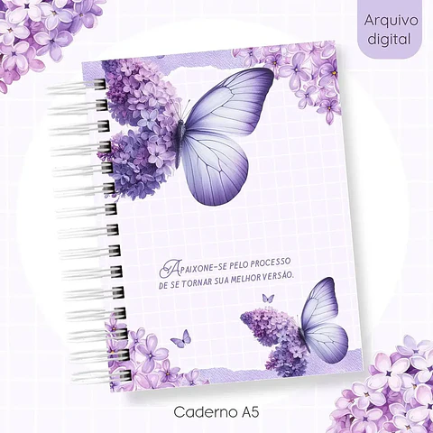Arquivo Caderno Borboleta Lilás