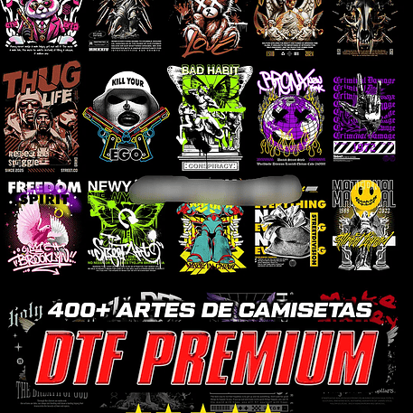 Arquivo 400+ Artes para Camisetas DTF UV Premium 1