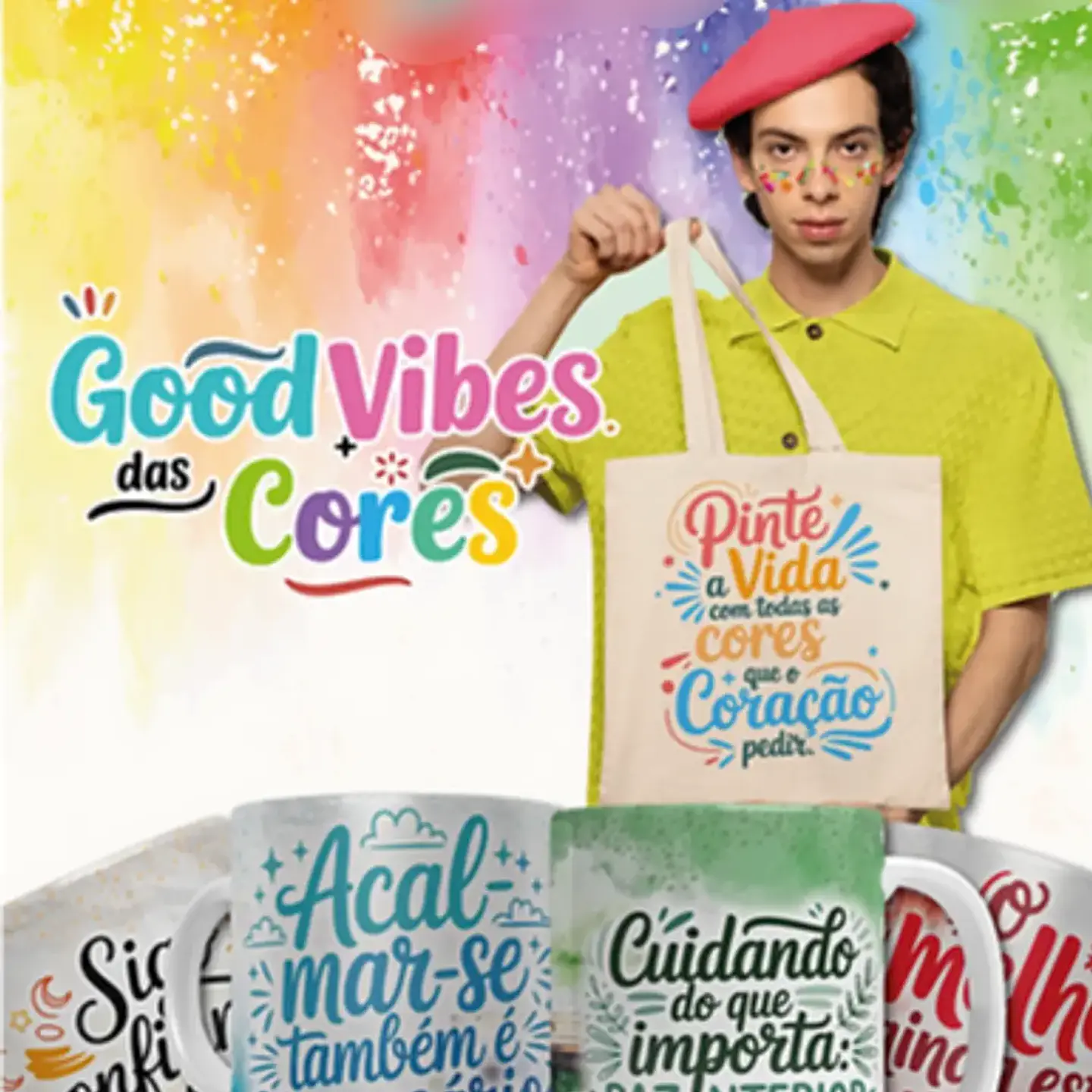 Arquivo Combo Sublimação Good Vibes das Cores 1