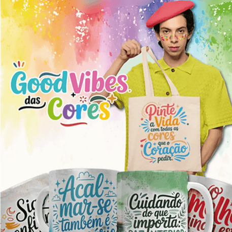 Arquivo Combo Sublimação Good Vibes das Cores 1