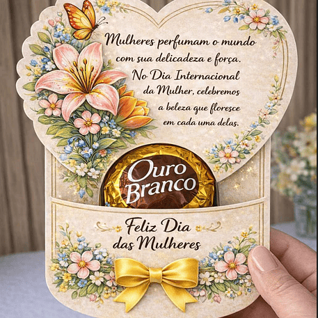 Arquivo Dia da Mulher Cartão Porta Chocolate (Ouro Branco) 1