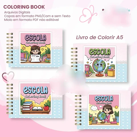 Arquivo Livro A5 de Colorir Horizontal Escola