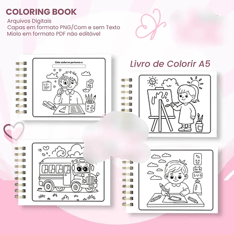 Arquivo Livro A5 de Colorir Horizontal Escola 2