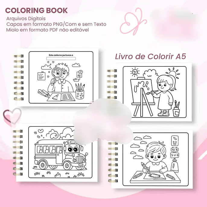 Arquivo Livro A5 de Colorir Horizontal Escola 2