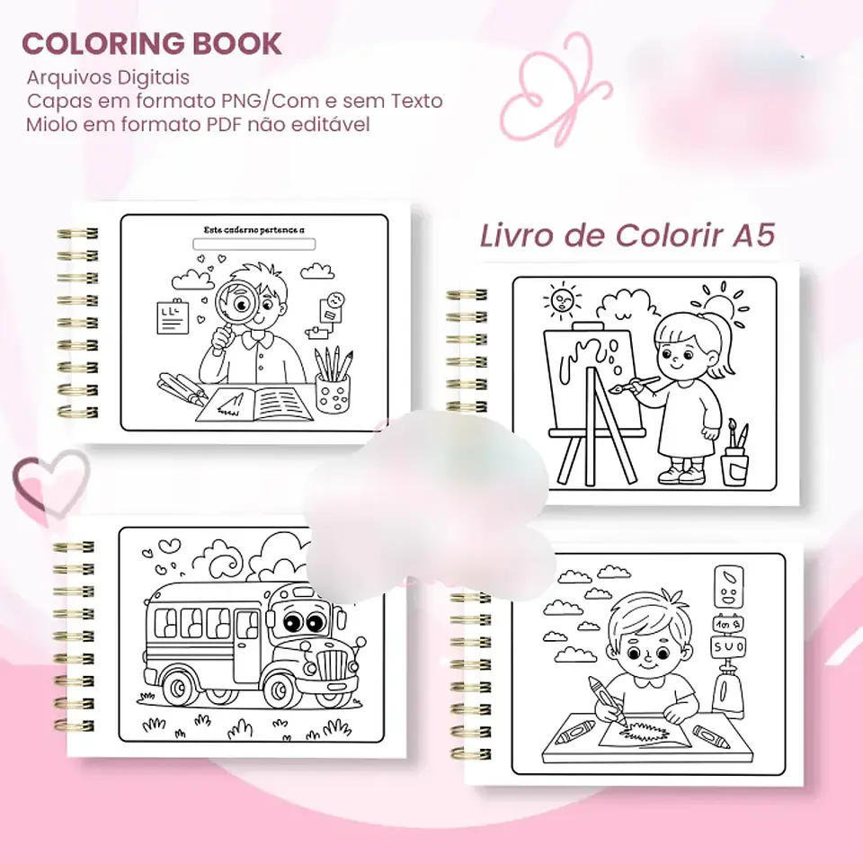 Arquivo Livro A5 de Colorir Horizontal Escola 2