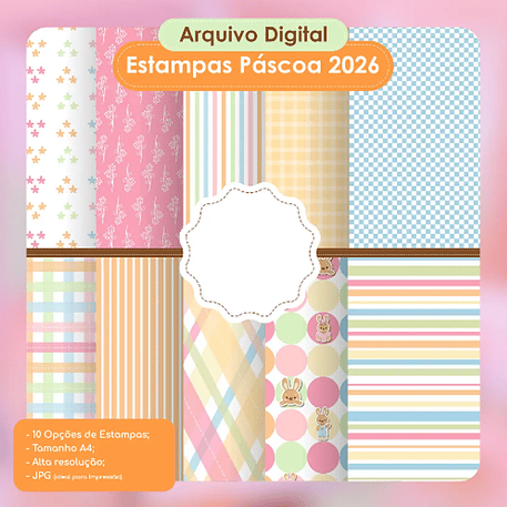 Kit Digital Papéis Páscoa 1