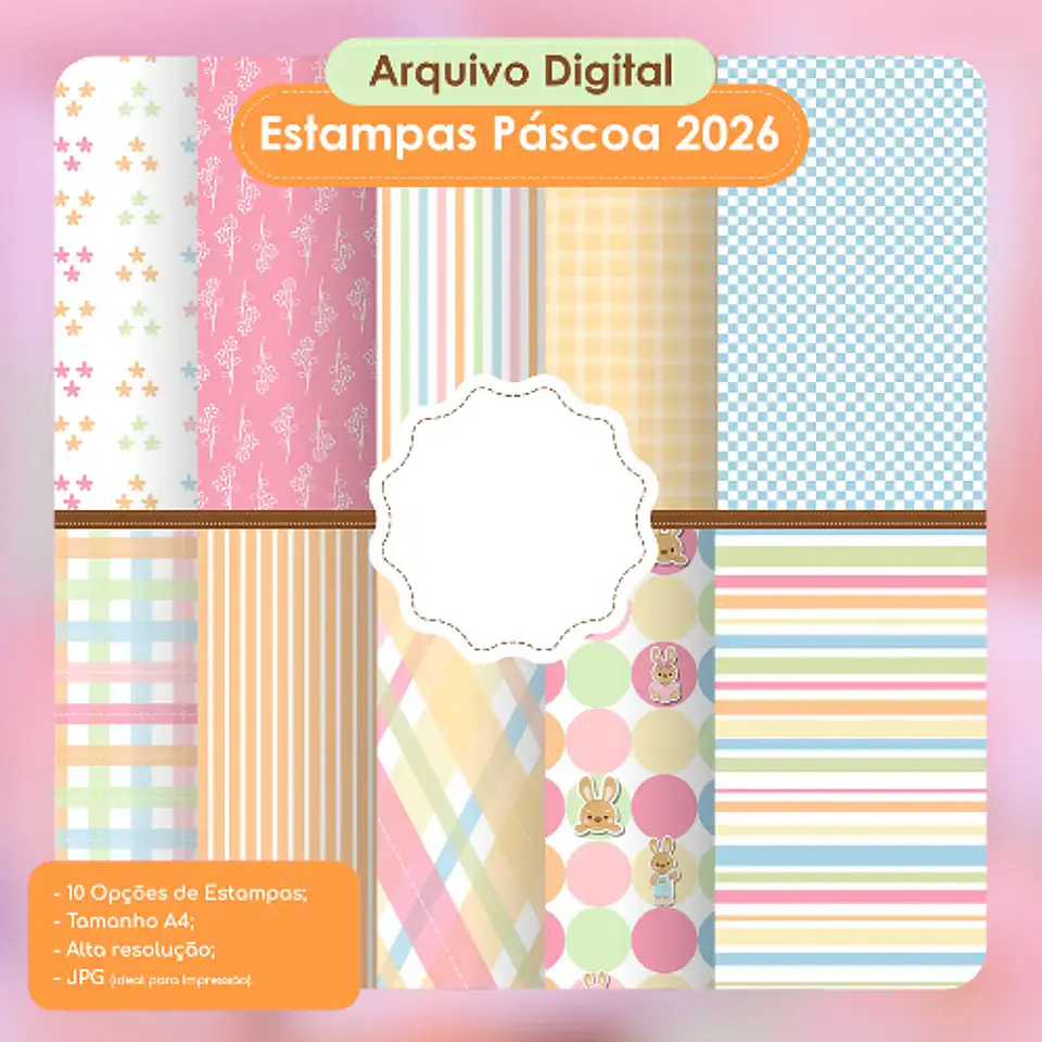 Kit Digital Papéis Páscoa 1