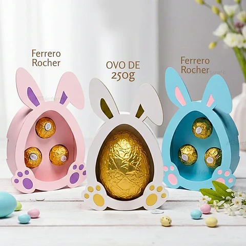Arquivo Páscoa Caixa Visor Coelho