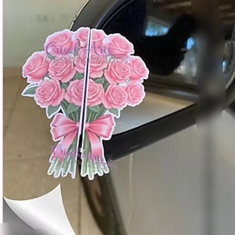 Arquivo Dia da Mulher Card Retrovisor Rosas