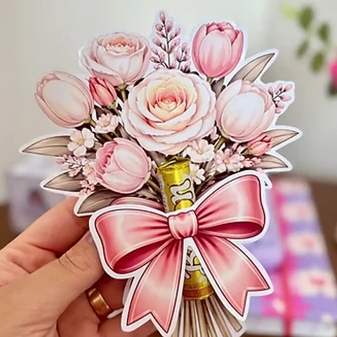 Arquivo Dia da Mulher Card Buquê Batom
