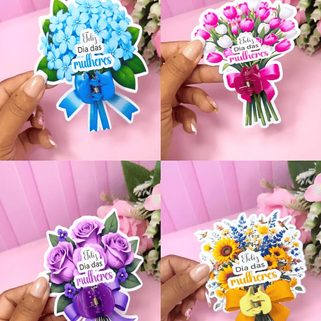 Arquivo Dia da Mulher Card Piranha Buquê 1