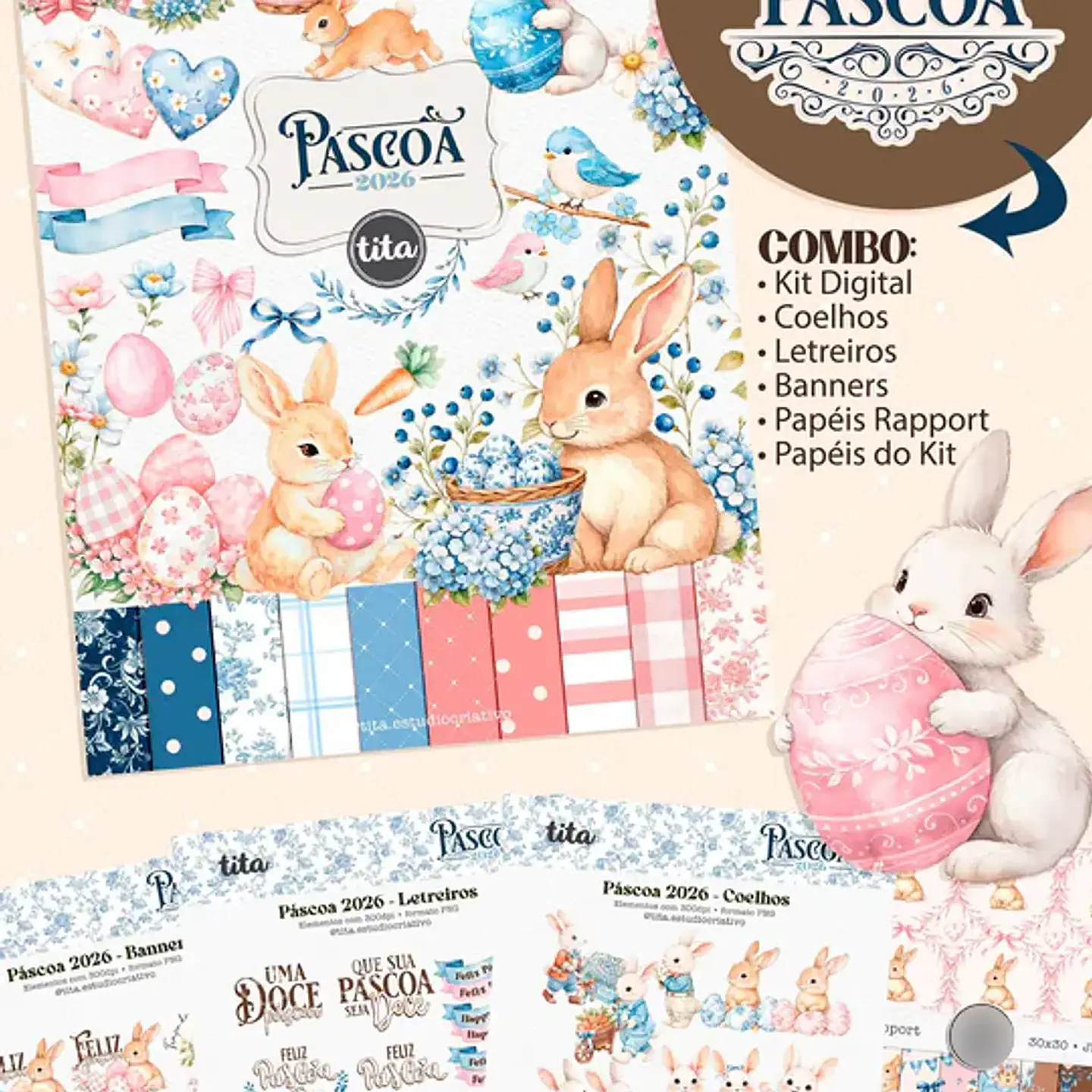 Kit Digital Páscoa Combo Coelho 1