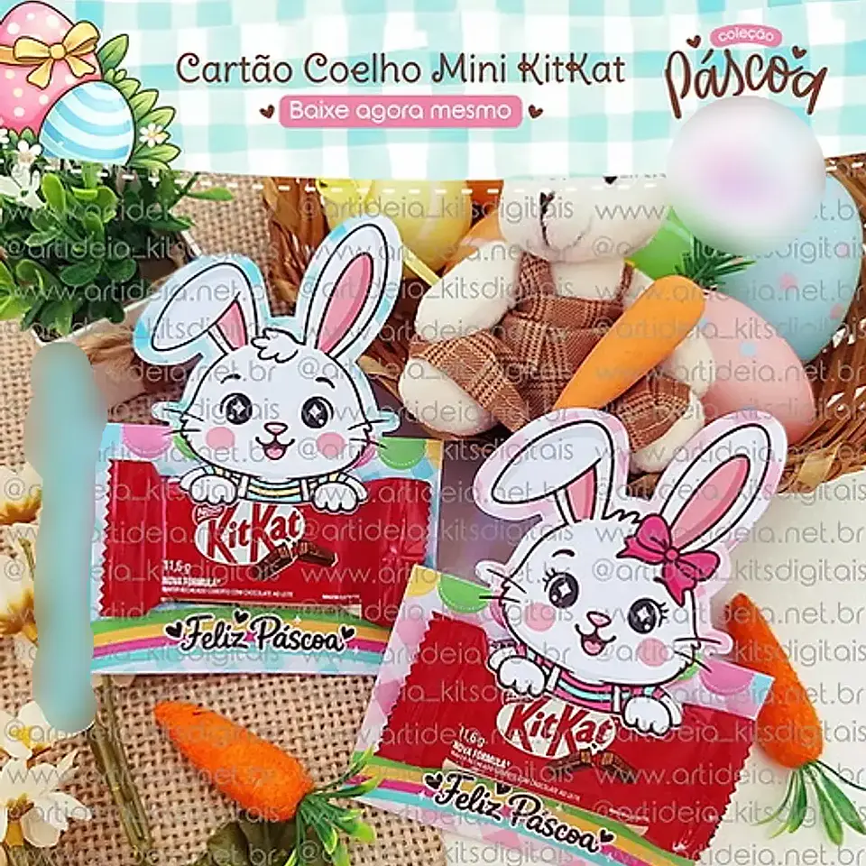 Arquivo Páscoa Card KitKat Coelho (a) 1