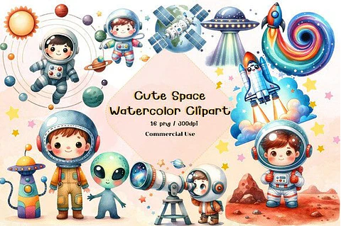 Kit Digital Astronaura Aquarela